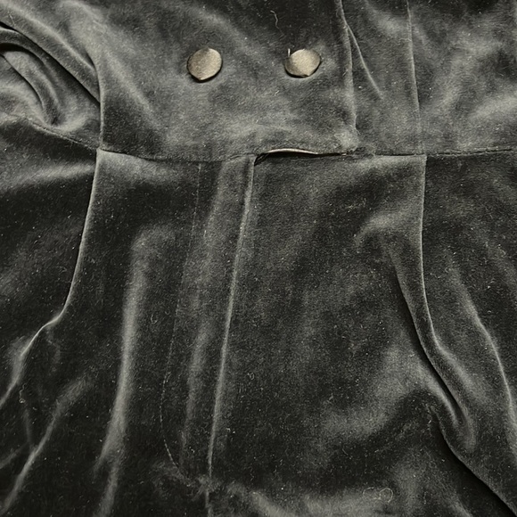 VINTAGE BLACK VELVET SATIN 90’s Y2K JUMPSUIT BELTED SIZE SMALL EUC - Picture 12 of 15